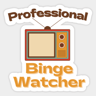 Retro Professional Binge Watcher Sticker